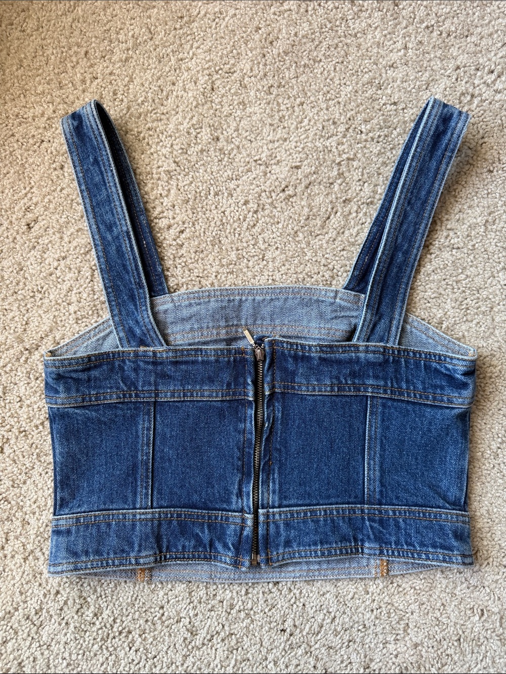 Sezane Hermance Top in Dark Blue Denim - Picture 10 of 11